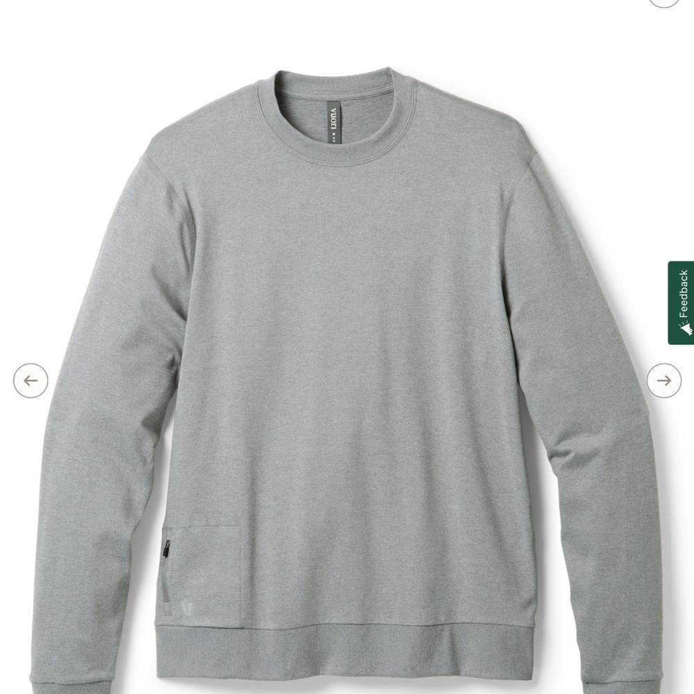 NWT vuori mens ponto performance crew neck pullover sweater sweatshirt sz XL